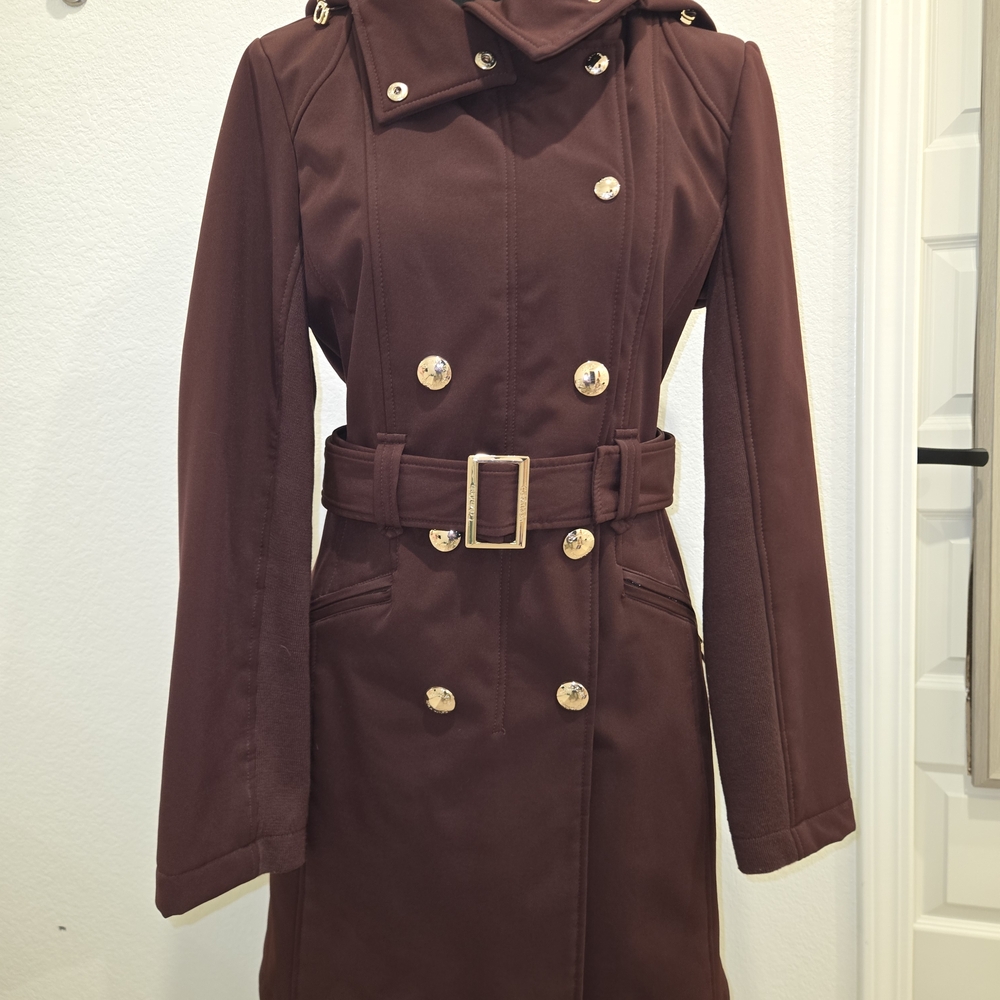 Calvin Klein Maroon/Burgundy Water-Resistant Stylish Coat